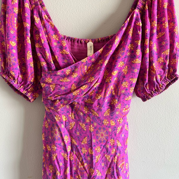 Spell & The Gypsy Madame Peacock Sweetheart Mini Dress | Boysenberry | Size Smal - Picture 6 of 16